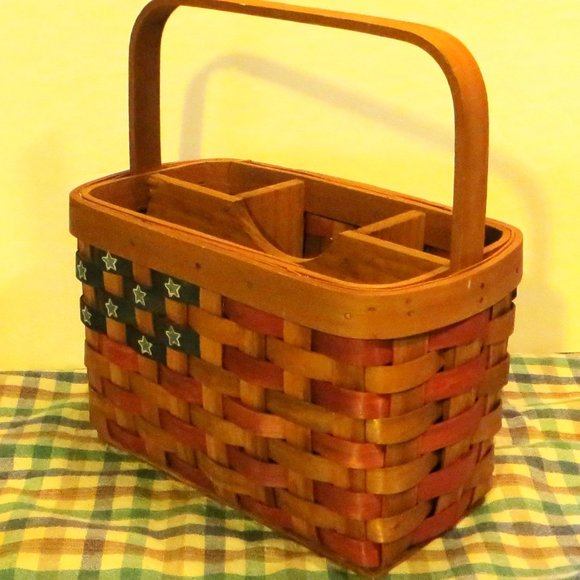 Americana Theme Basket For Table Accessories Summer Patriotic Patio - Picture 5 of 11